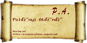 Polányi Aténé névjegykártya